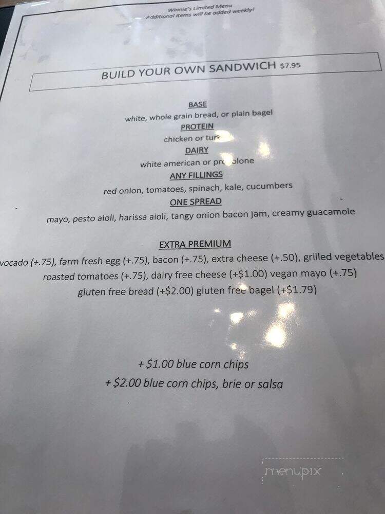 Winnie's - Bridgeport, WV menu_pic