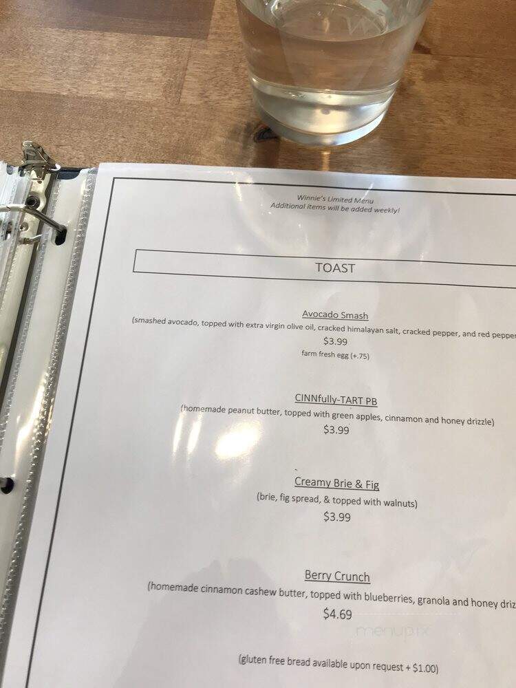 Winnie's - Bridgeport, WV menu_pic
