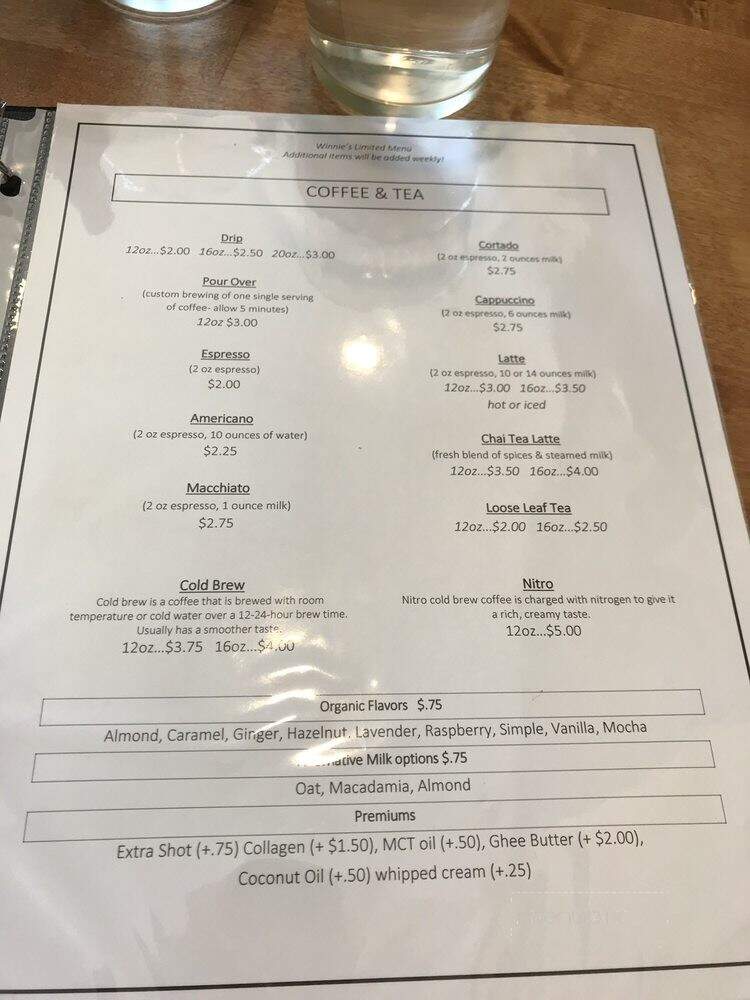 Winnie's - Bridgeport, WV menu_pic