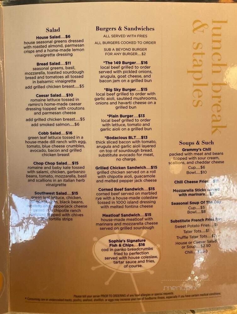 Sophie's Kitchen - Billings, MT menu_pic