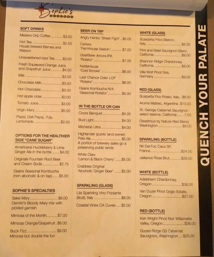 Sophie's Kitchen - Billings, MT menu_pic