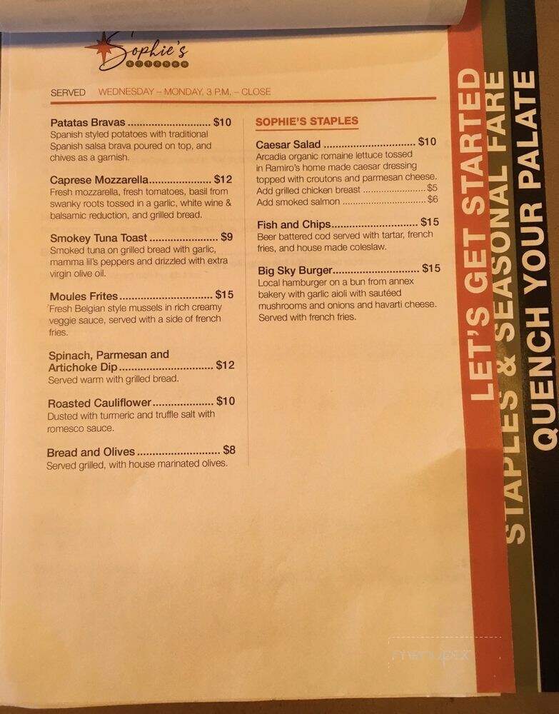 Sophie's Kitchen - Billings, MT menu_pic