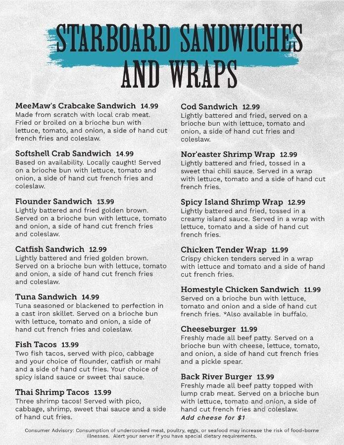 Capt Harrells Seafood House - Poquoson, VA menu_pic