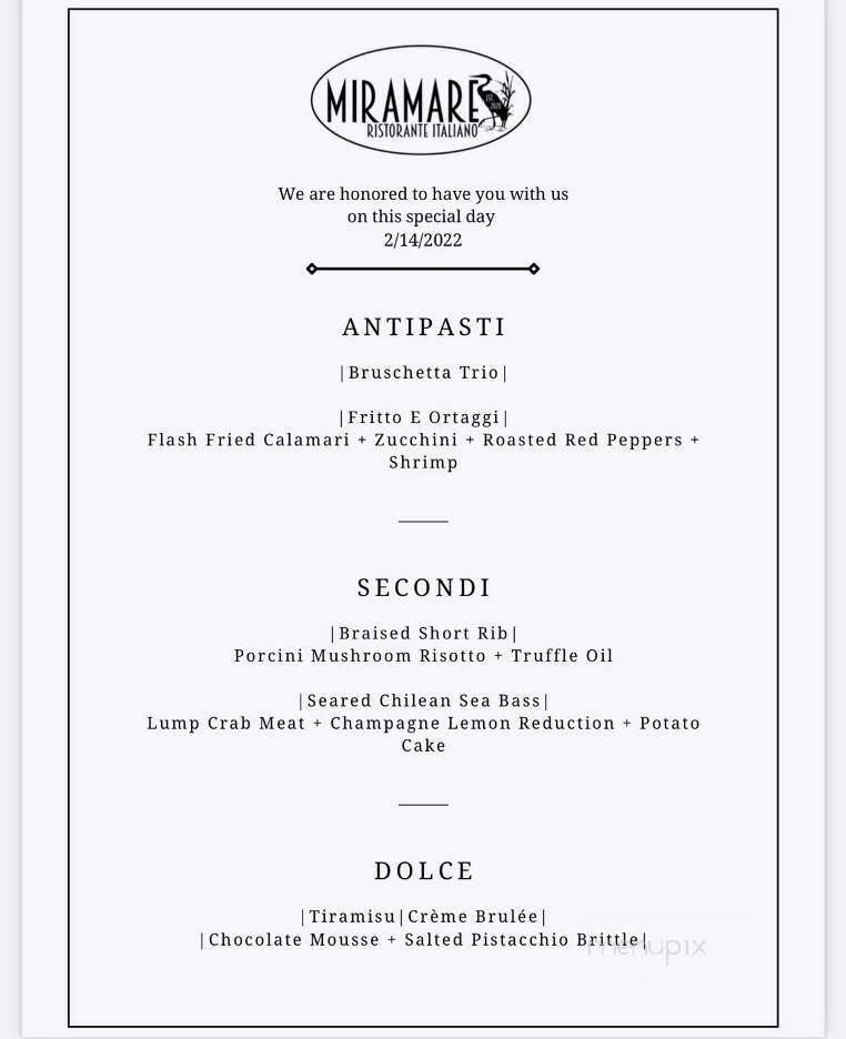Miramare Ristorante Italiano - Beaufort, SC menu_pic