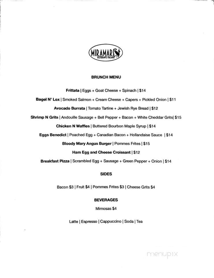 Miramare Ristorante Italiano - Beaufort, SC menu_pic