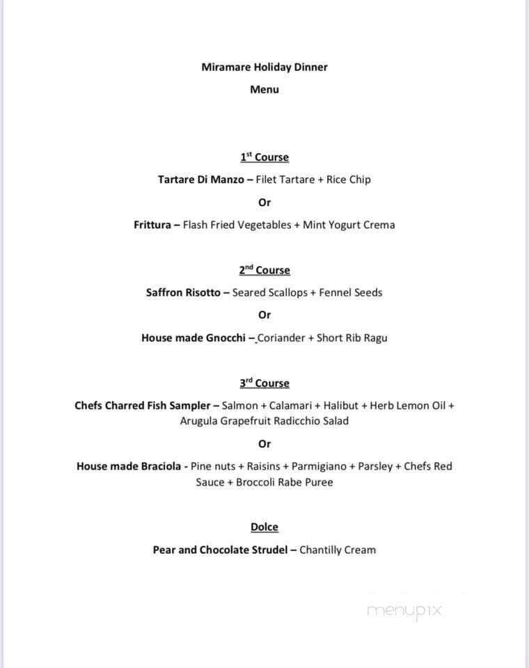 Miramare Ristorante Italiano - Beaufort, SC menu_pic