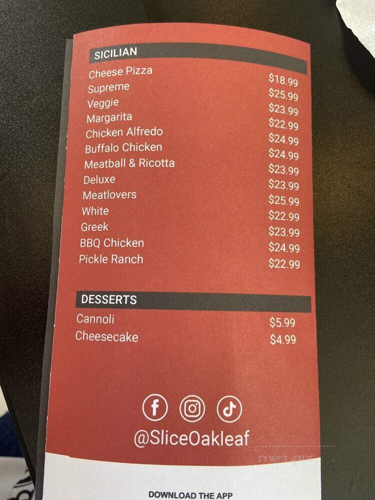Slice Oakleaf - Jacksonville, FL menu_pic