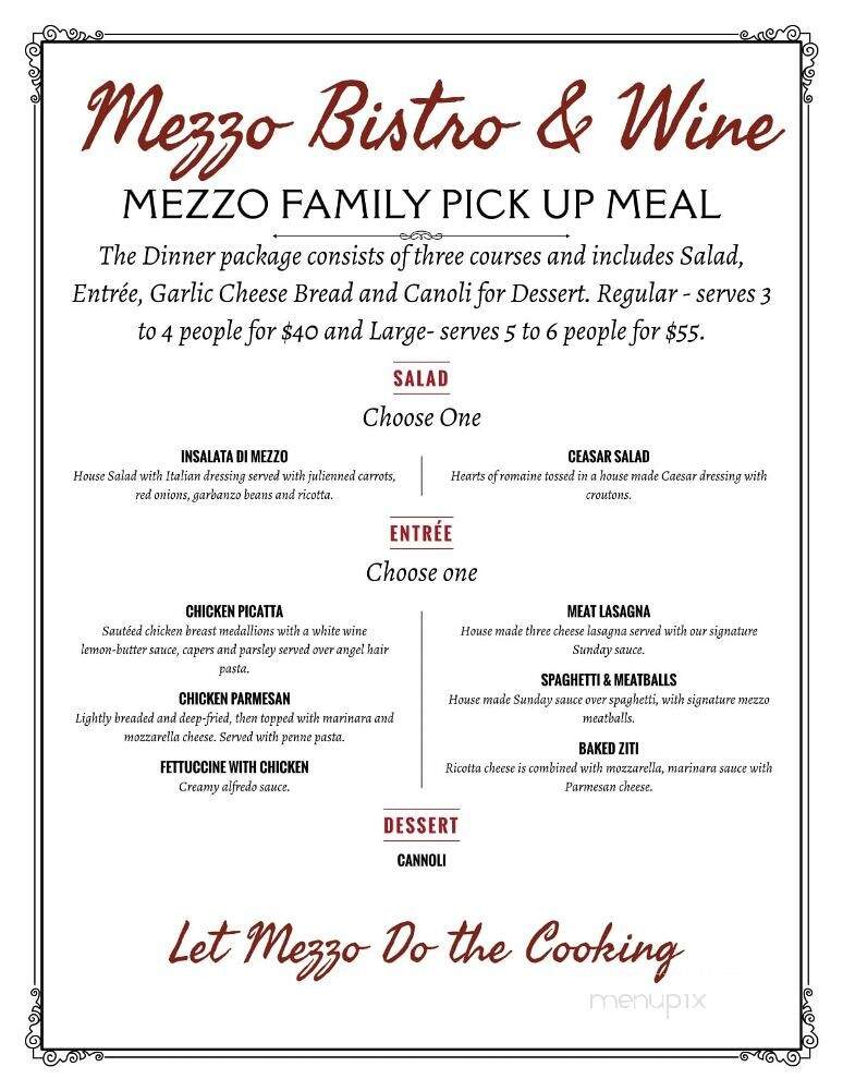 Mezzo Bistro & Bar - Honolulu, HI menu_pic