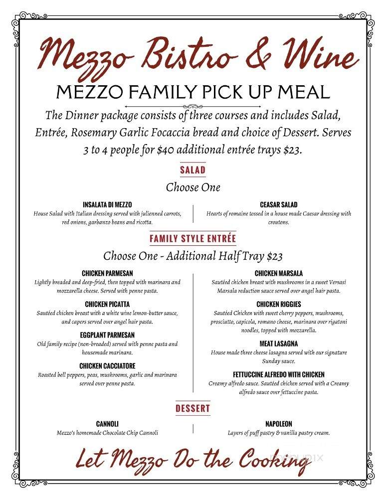 Mezzo Bistro & Bar - Honolulu, HI menu_pic
