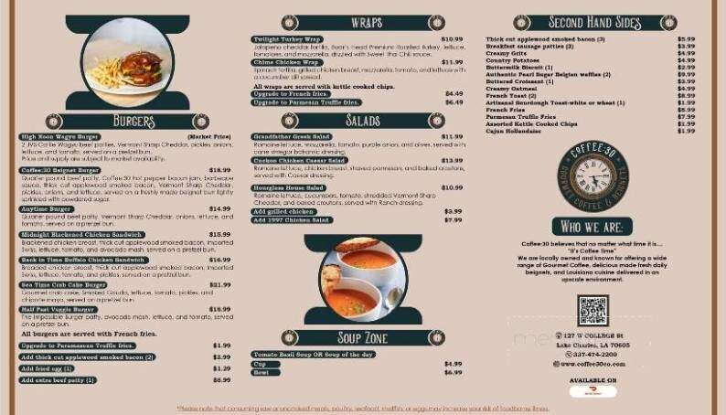 Coffee:30 - Lake Charles, LA menu_pic
