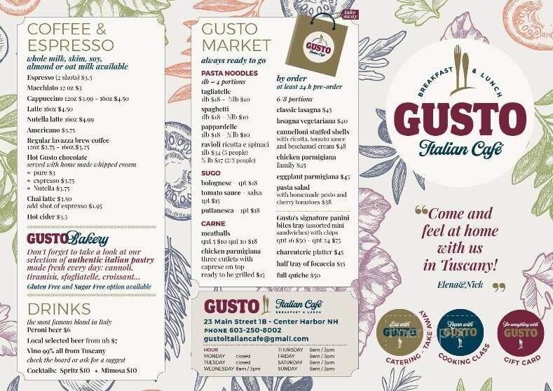 Gusto Italian Cafe - Center Harbor, NH