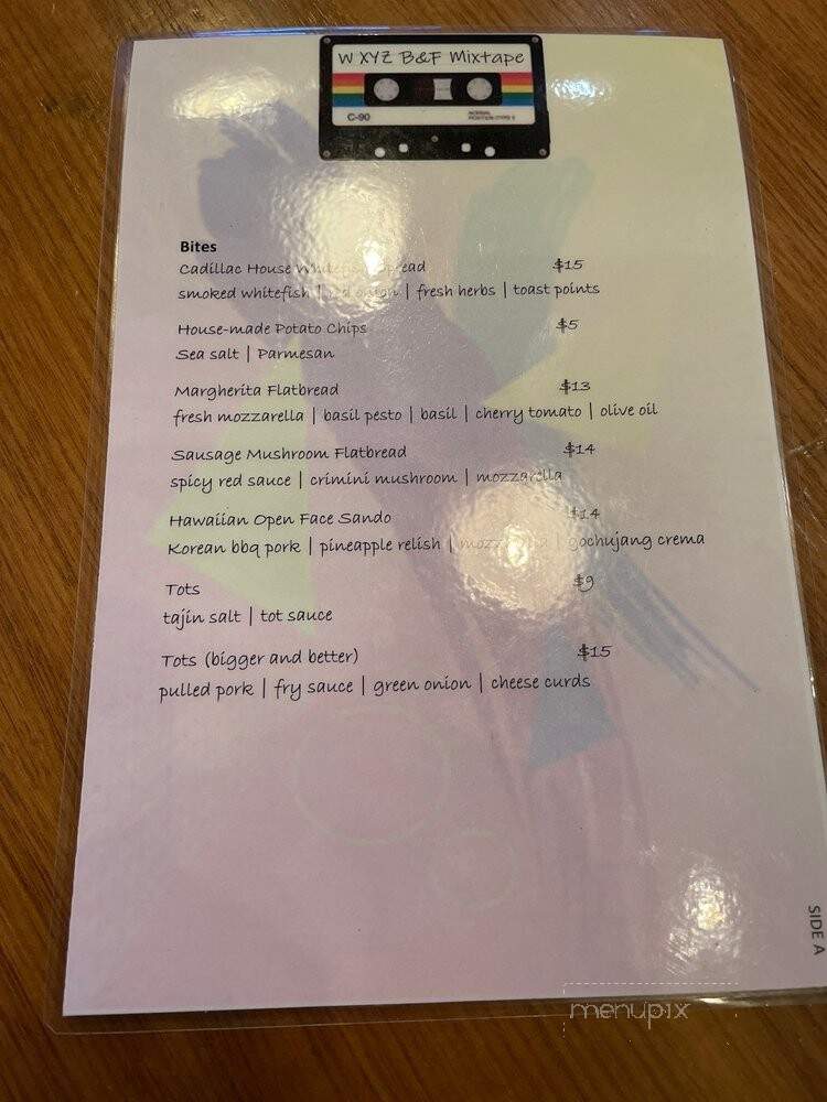 Wxyz Bar - Detroit, MI menu_pic