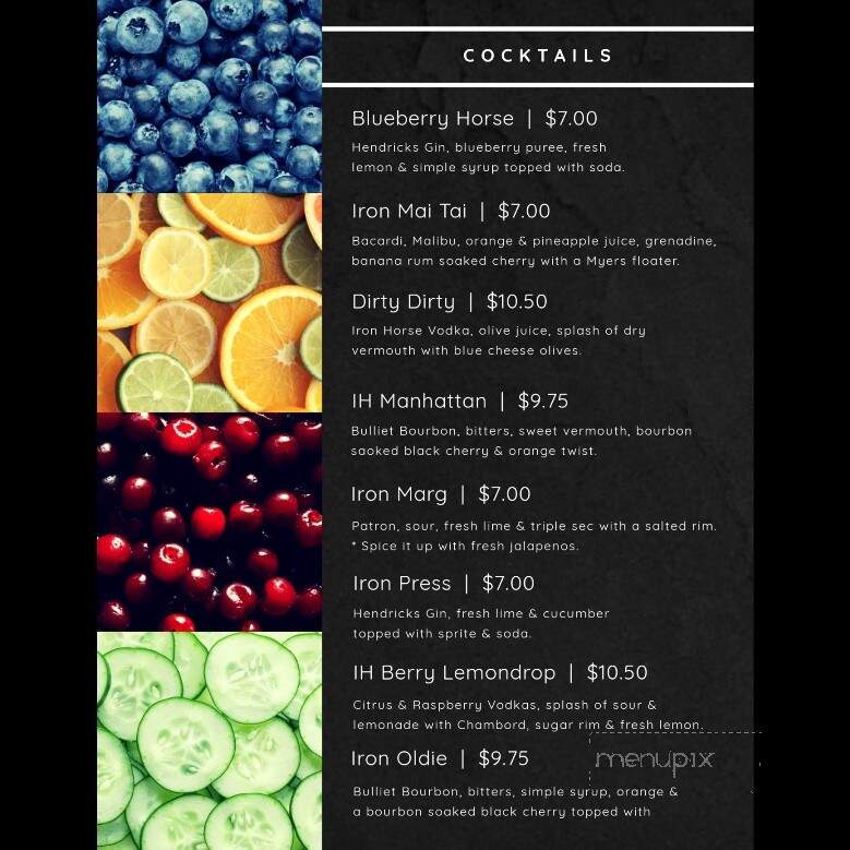 Iron Horse Bar and Grill - Algonquin, IL menu_pic