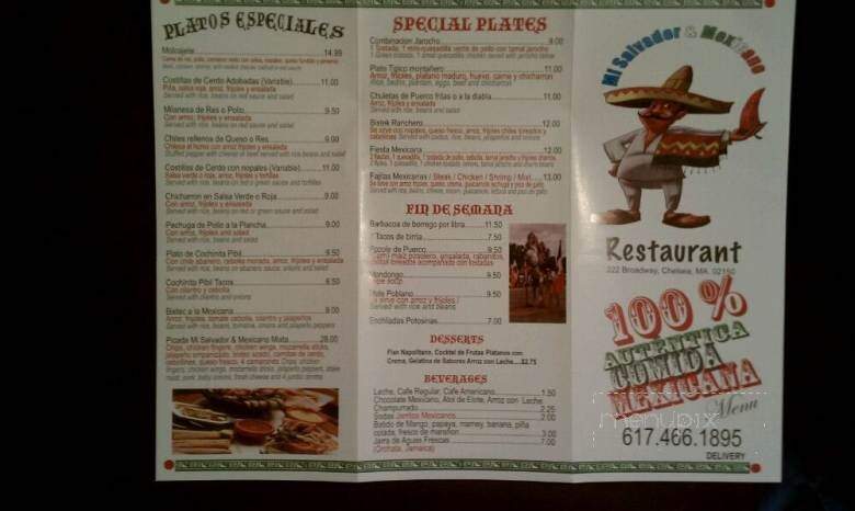 Mi Salvador & Mexicano - Chelsea, MA menu_pic