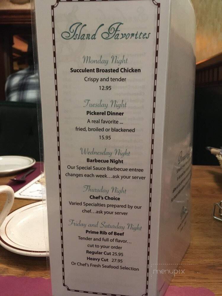 Treasure Island Supper Club - Moraine, OH menu_pic