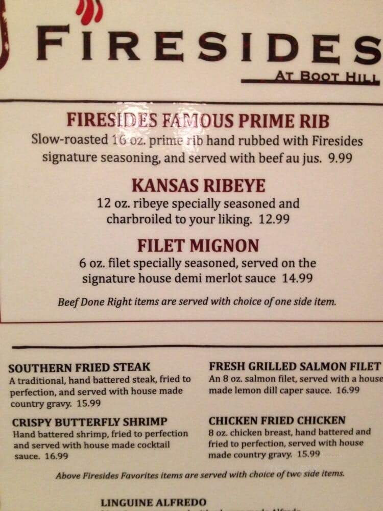 Firesides Restaurant at Boot Hill - Dodge City, KS menu_pic
