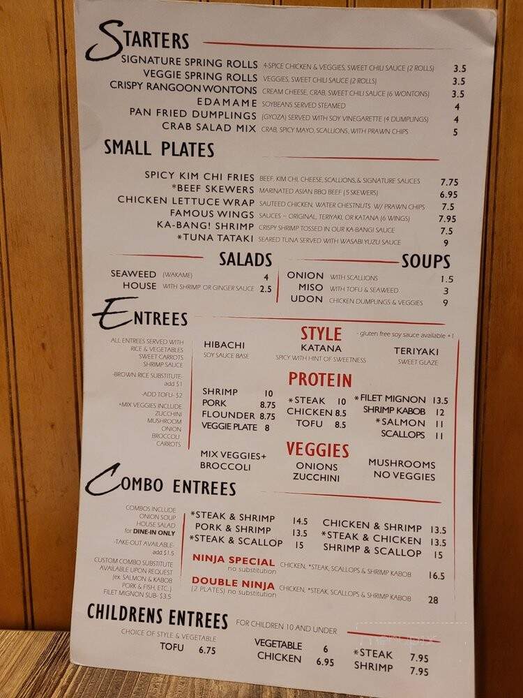 Katana Japanese Sushi Fusion - Salisbury, NC menu_pic