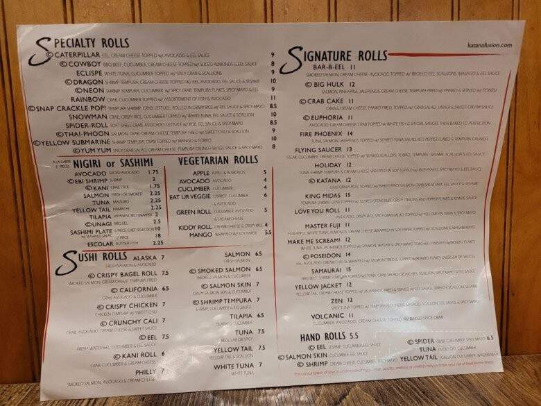 Katana Japanese Sushi Fusion - Salisbury, NC menu_pic