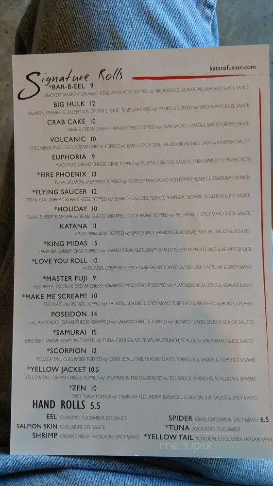 Katana Japanese Sushi Fusion - Salisbury, NC menu_pic