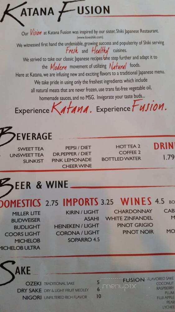 Katana Japanese Sushi Fusion - Salisbury, NC menu_pic