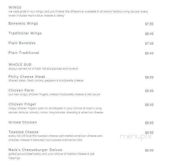 Mark's Pizzeria - Albion, NY menu_pic
