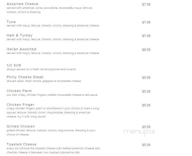 Mark's Pizzeria - Albion, NY menu_pic