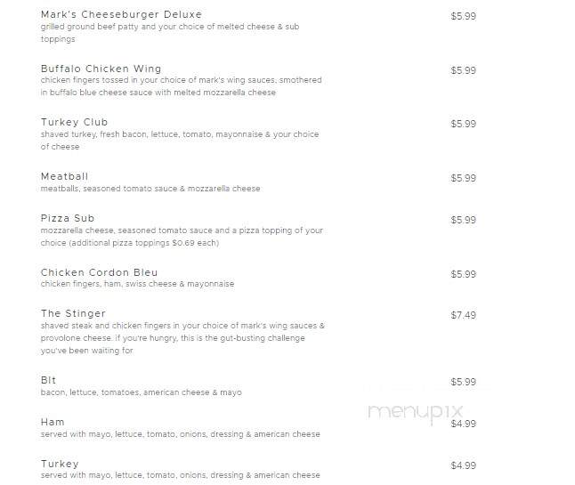 Mark's Pizzeria - Albion, NY menu_pic