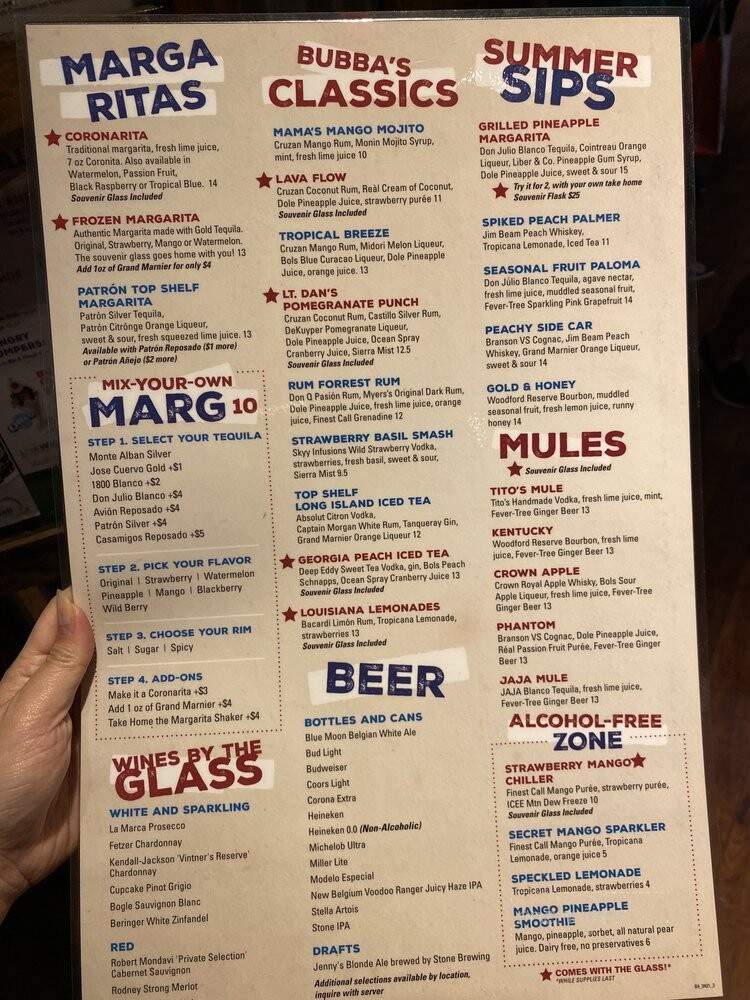 Bubba Gump Shrimp Co - Biloxi, MS menu_pic
