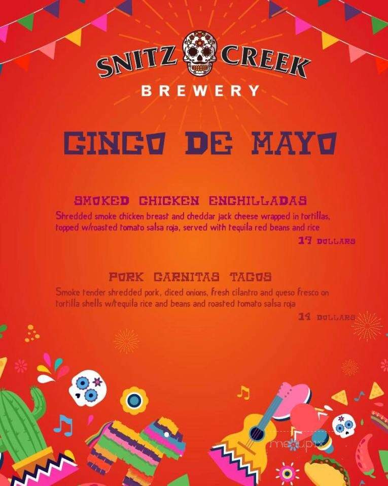 Snitz Creek Brewery - Lebanon, PA menu_pic