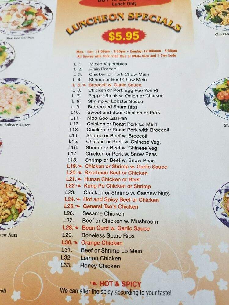 Sunny - Clarks Summit, PA menu_pic