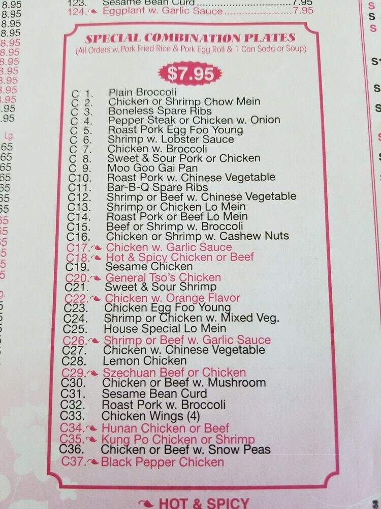 Sunny - Clarks Summit, PA menu_pic
