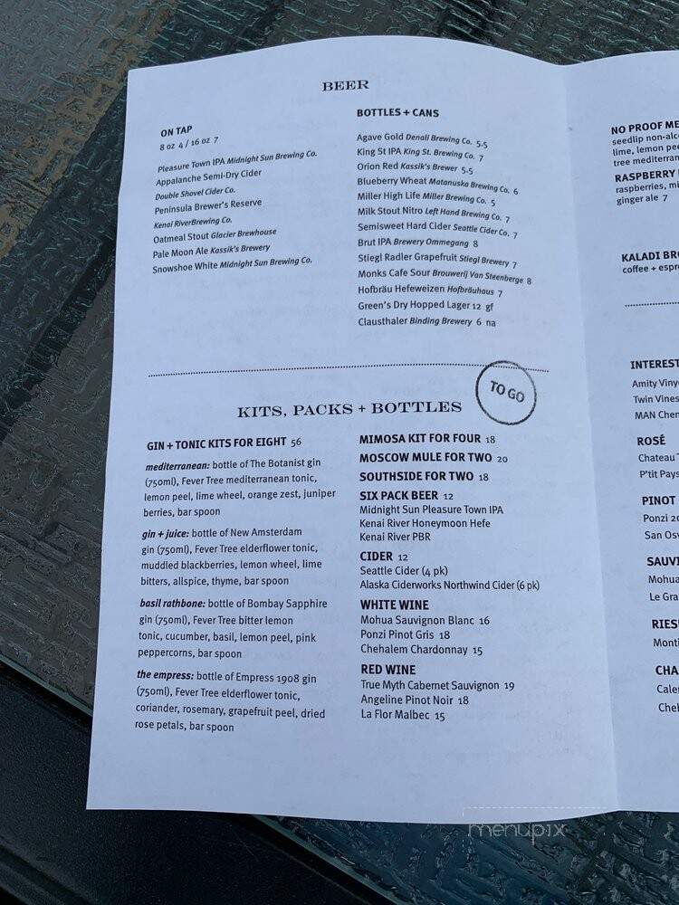 South Restaurant + Coffeehouse - Anchorage, AK menu_pic