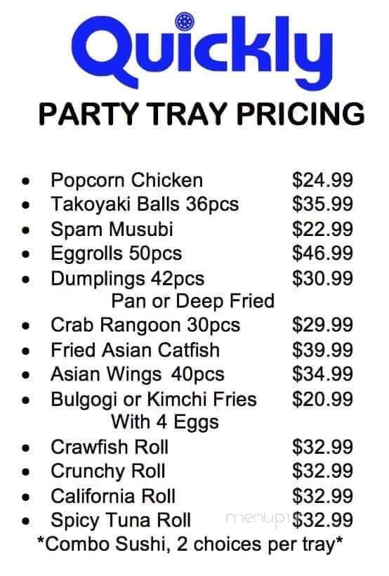 Quickly Asian Fusion Cafe - Diberville, MS menu_pic