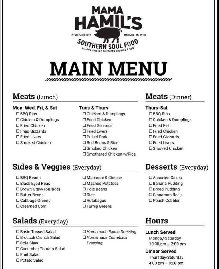 Mama Hamil's - Madison, MS menu_pic