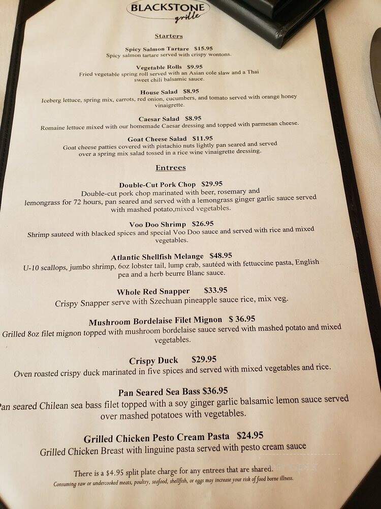 Blackstone Grille - St Johns, FL menu_pic