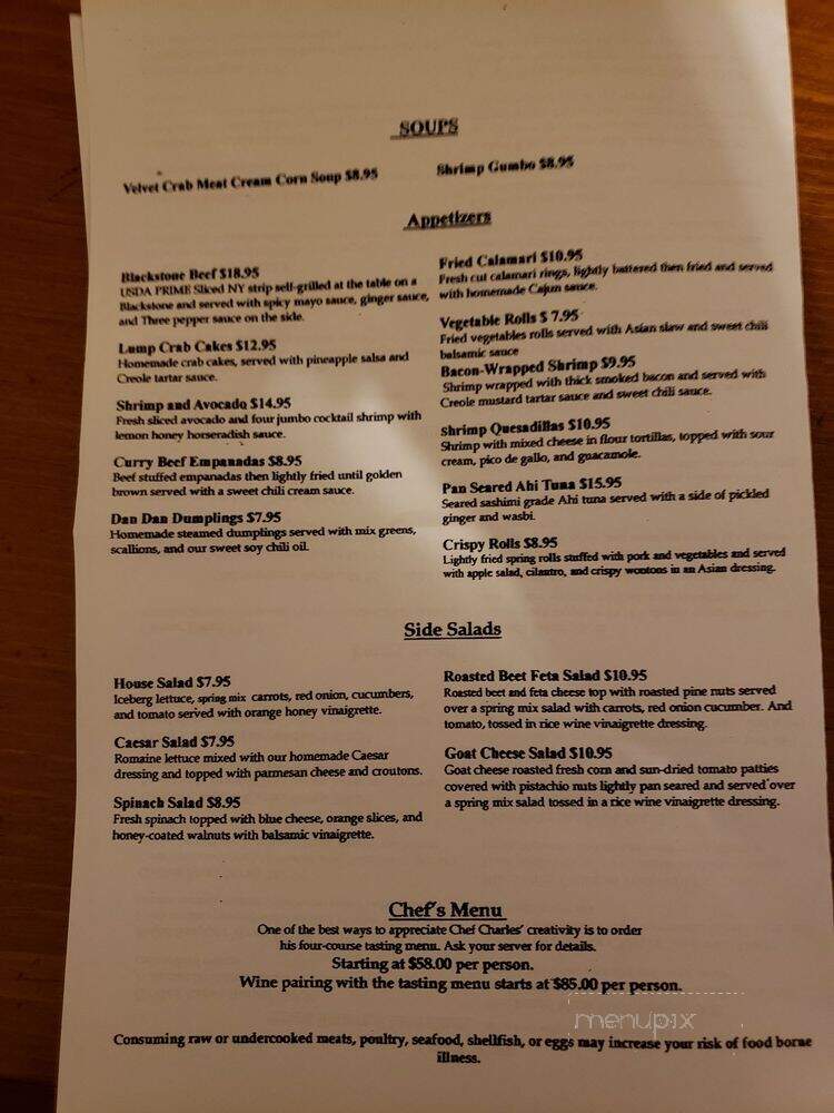 Blackstone Grille - St Johns, FL menu_pic
