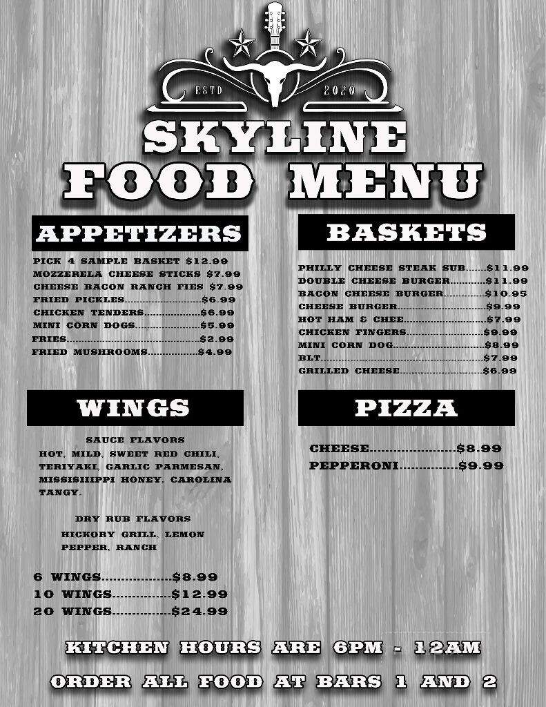 Skyline Club - West Columbia, SC menu_pic
