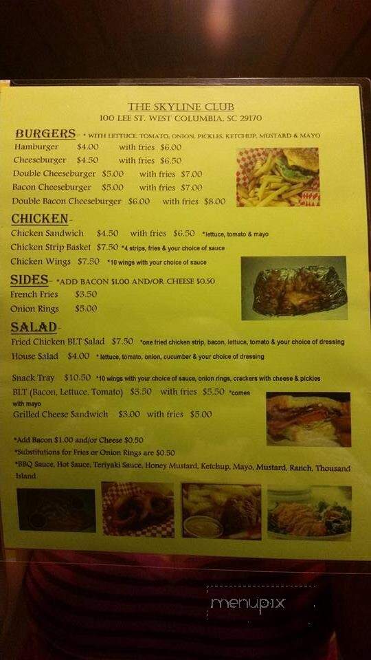 Skyline Club - West Columbia, SC menu_pic