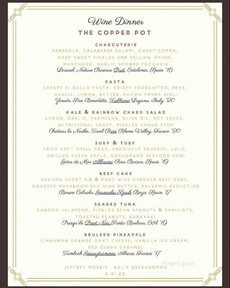The Copper Pot Restaurant - Clarkesville, GA menu_pic