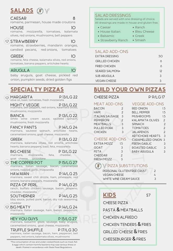 The Copper Pot Restaurant - Clarkesville, GA menu_pic