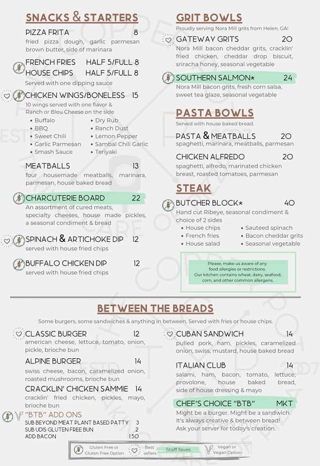 The Copper Pot Restaurant - Clarkesville, GA menu_pic