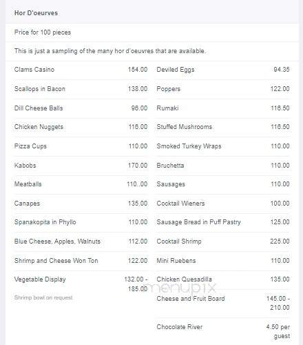 Fairdale Banquet Center - Buffalo, NY menu_pic