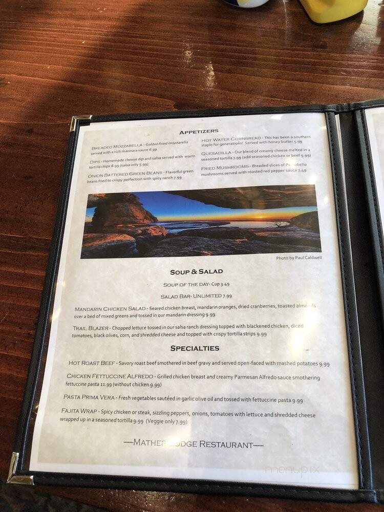 Mather Lodge Restaurant - Morrilton, AR menu_pic