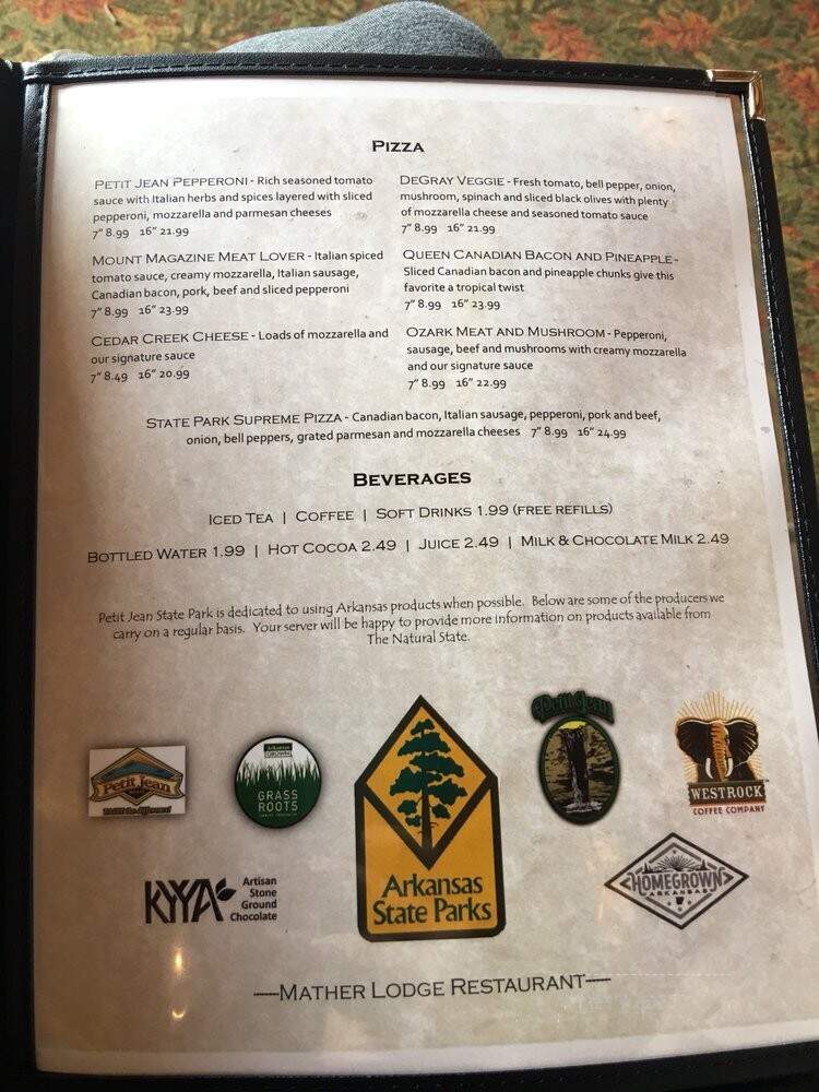 Mather Lodge Restaurant - Morrilton, AR menu_pic