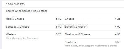 Crippled Bear Inn - Williamsport, PA menu_pic