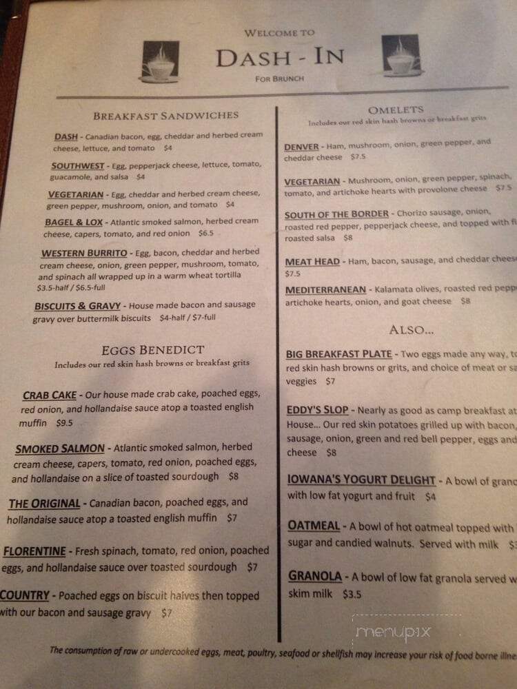 Dash-In - Fort Wayne, IN menu_pic