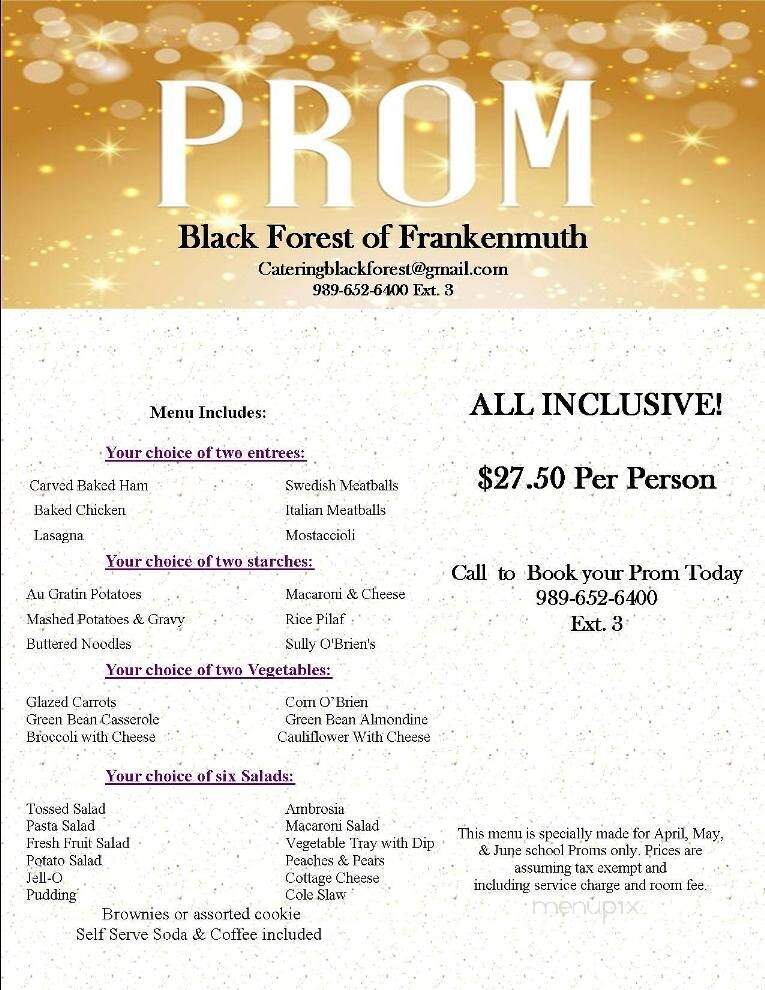 Black Forest Brew House & Grill - Frankenmuth, MI menu_pic
