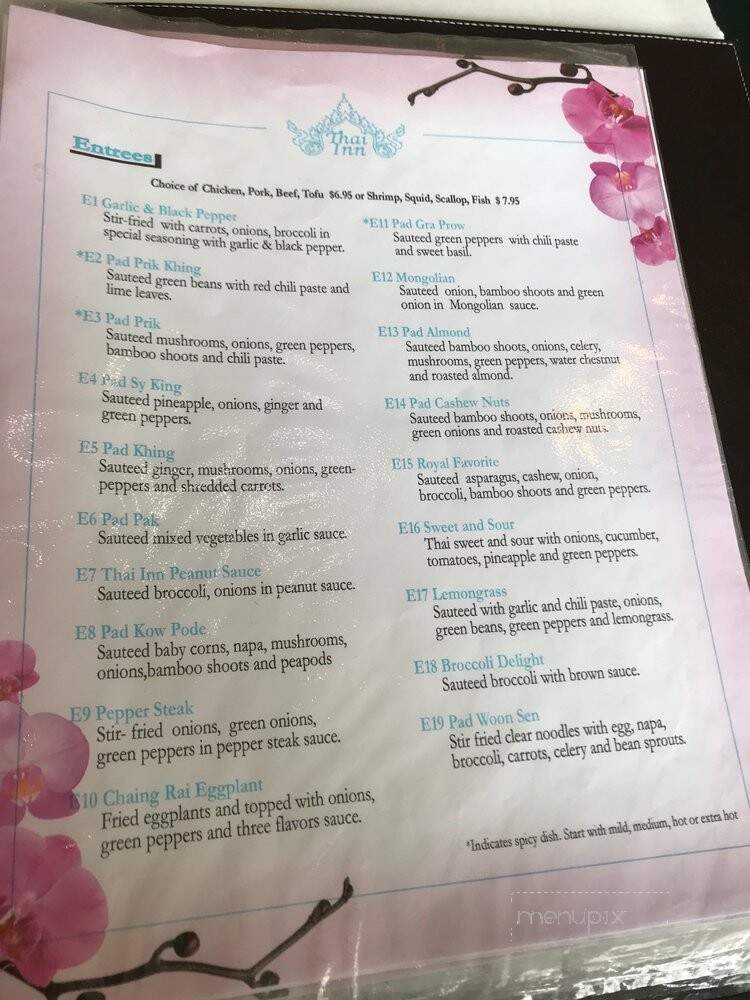 Thai Inn - Rochester Hills, MI menu_pic