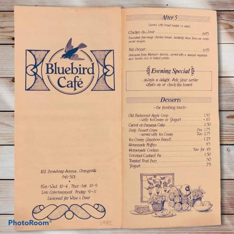 Bluebird Cafe & Grill - Orangeville, ON menu_pic