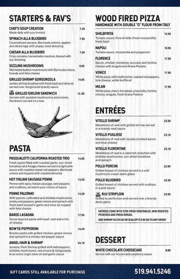 Bluebird Cafe & Grill - Orangeville, ON menu_pic